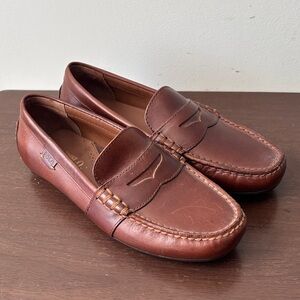 Ralph Lauren Men's Brown Leather Loafers Boat Shoe Driving Shoe Reynold Style 8D